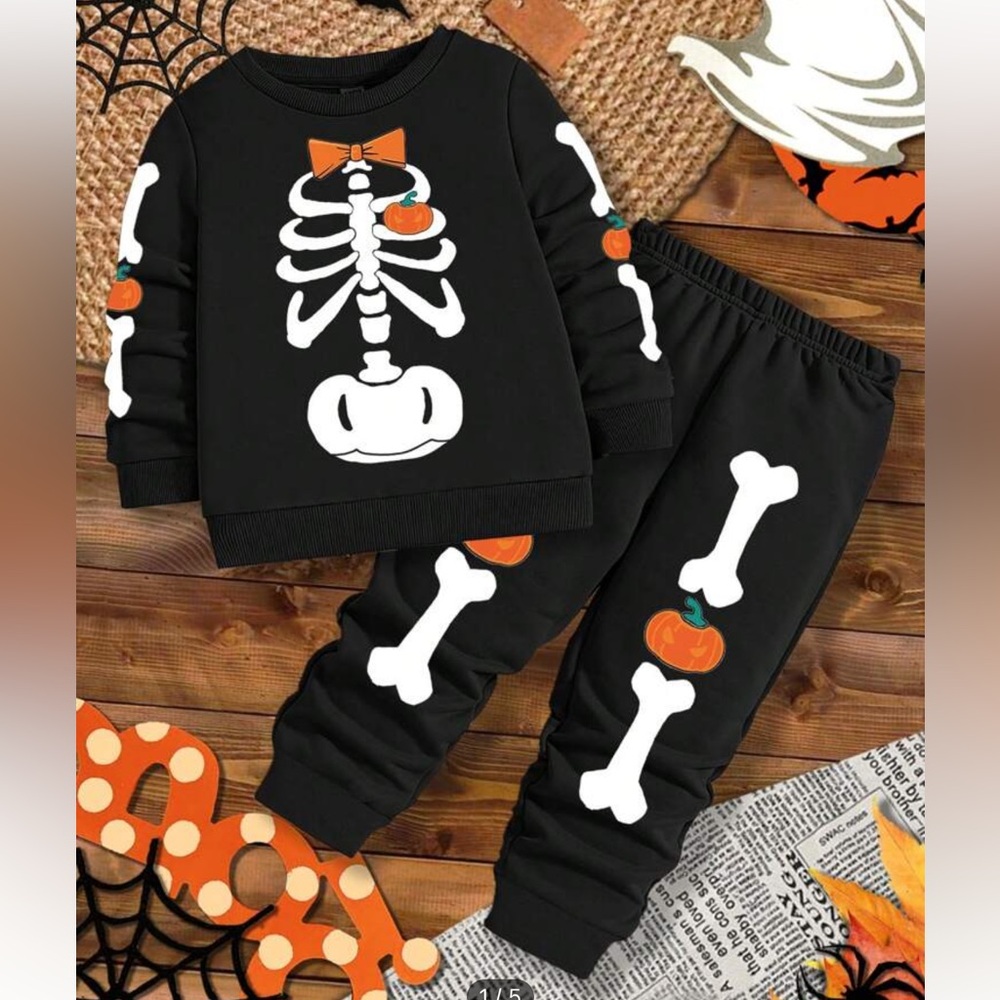 SHEIN skeleton costume unisex kids
